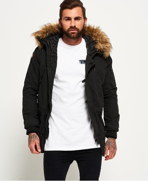 Superdry Rookie Heavy Weather Parka Férfi Kabát Fekete | SEOAX3210